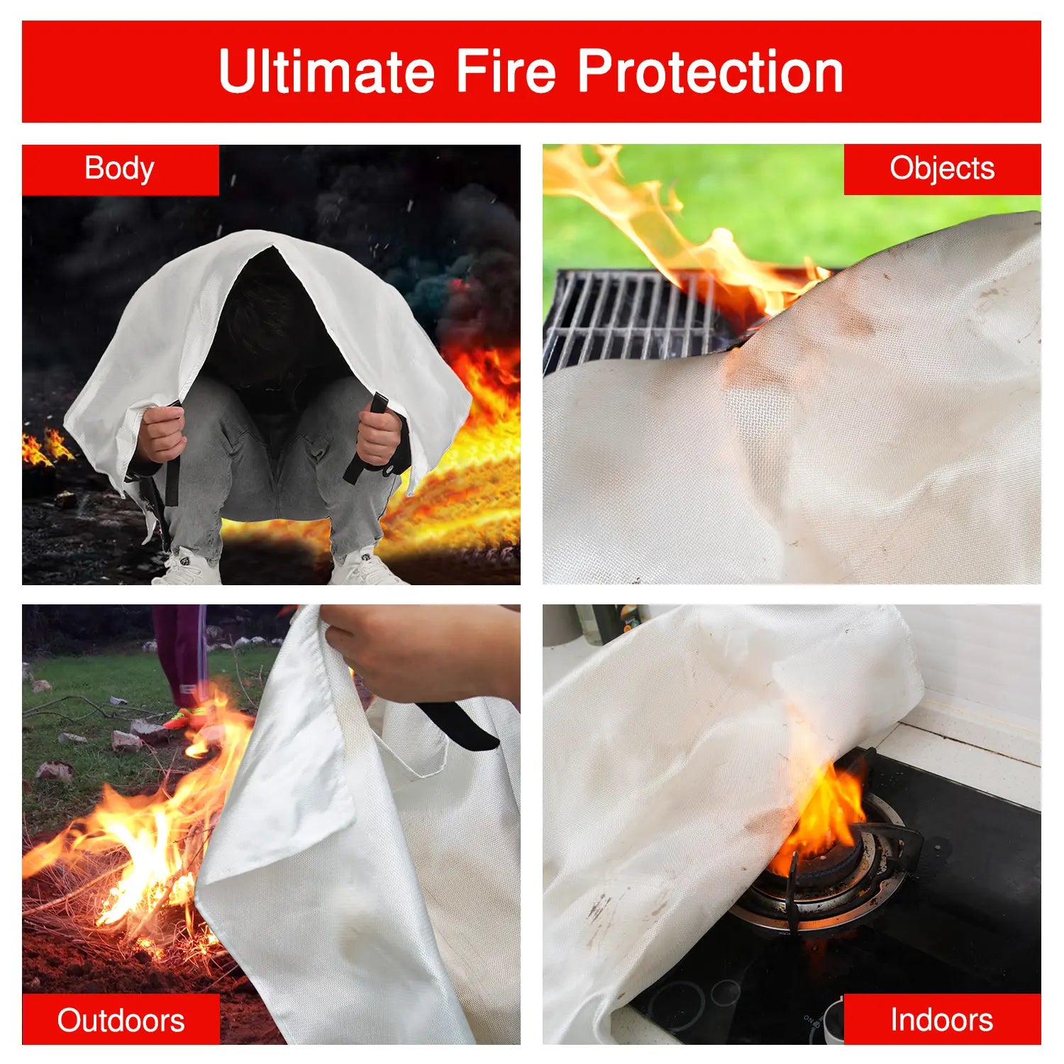Mart Cobra 2-Pack Fire Blankets for Home Safety - Compact, Easy-to-Use, 40"x40" - Essential Emergency Gear